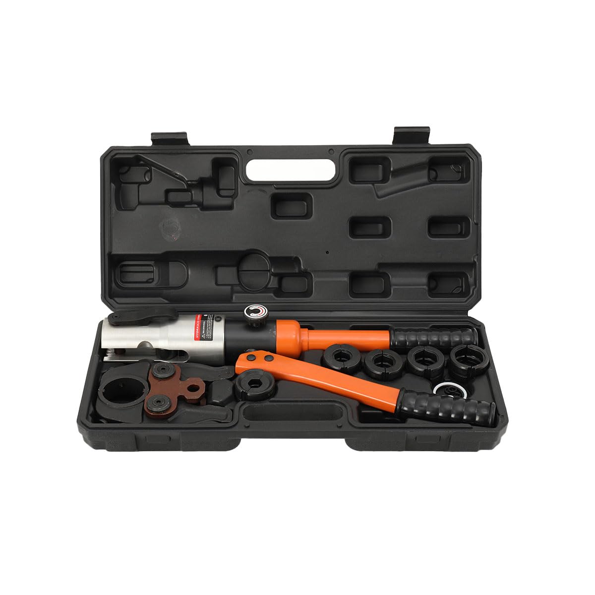 Lfhelper Hydraulic Crimping Pliers 10T Manual Press Tool with 360° Rotating Head, V12 V15 V18 V22 V28 Jaws, Portable Pipe Crimping Tool for Plumbing, Installation and Repair