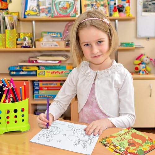 Image of 96Pcs Fall Coloring Books for Kids Bulk Autumn Mini Coloring Booklet DIY Art Drawing Book with Squirrel Pumpkin for Toddlers Halloween Thanksgiving Birthday Party Favors Goodie Bag Filler