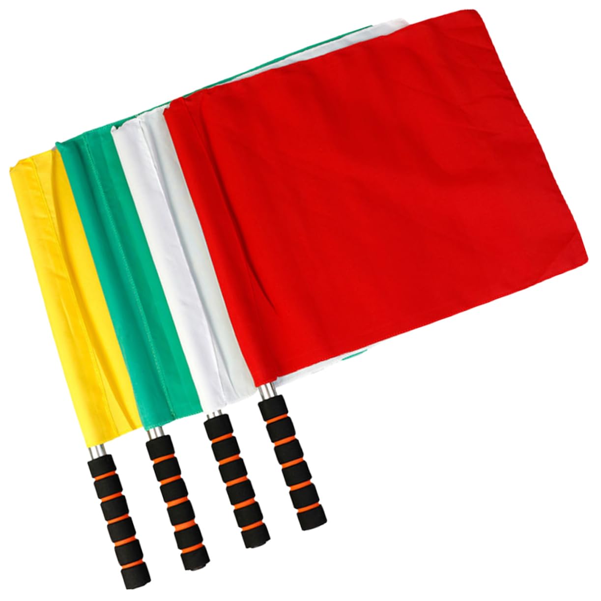 KOMBIUDA Soccer Referee Flags 4 Pack Durable Match Signal Flags Comfort Grip Football Referee Gear