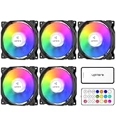 upHere gaming Ventilateur PC 120mm RGB pour Ventilateur PC,Ventilateur PC 120mm,Ultra Calme, 5-Pa...