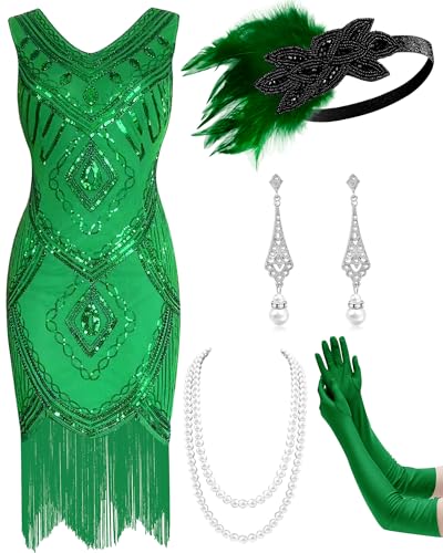 Robe vintage des années 1920 avec broderies de paillettes fines