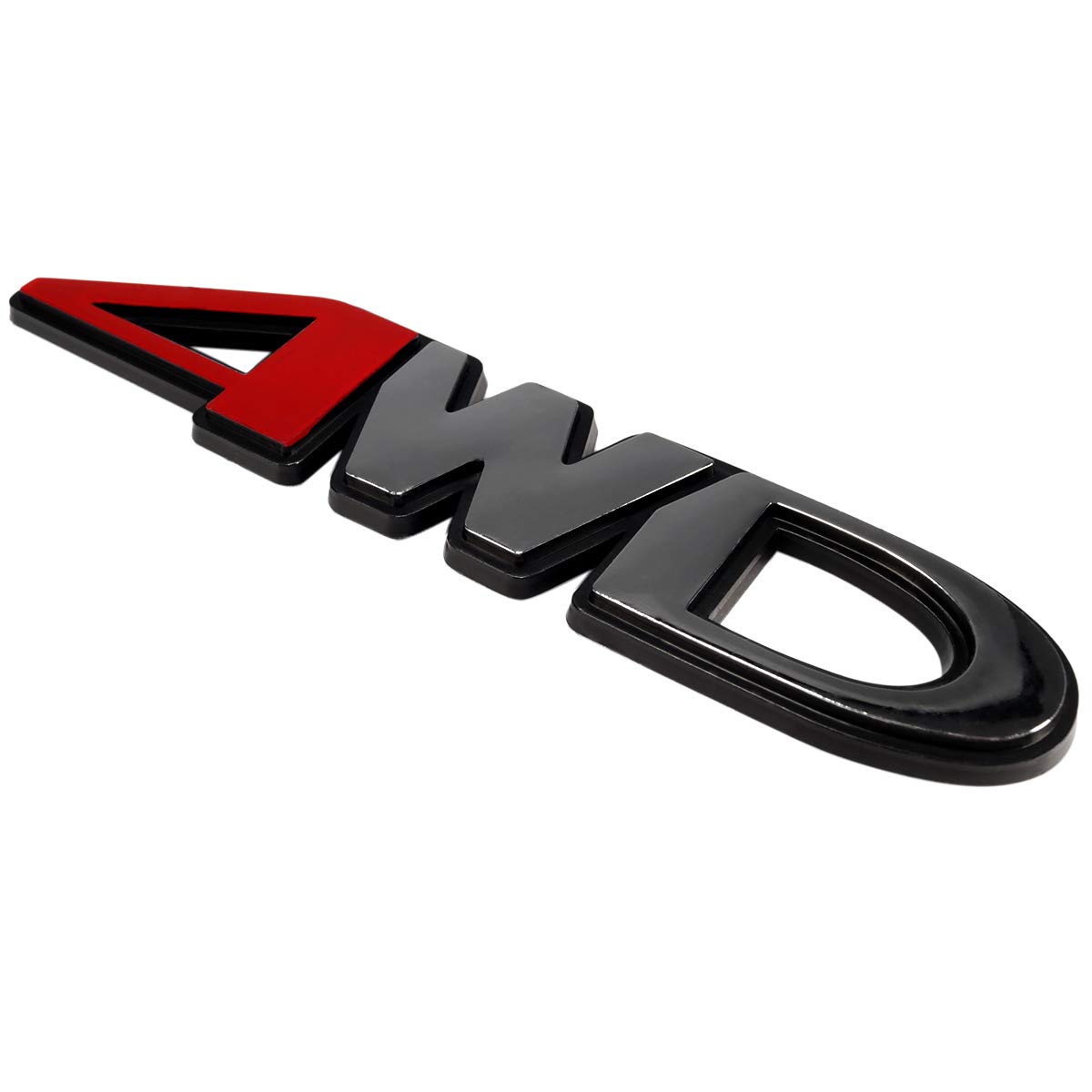 Amazon 4wd クローム エンブレム 黒枠 両面テープ付き M 19 エンブレム 車 バイク