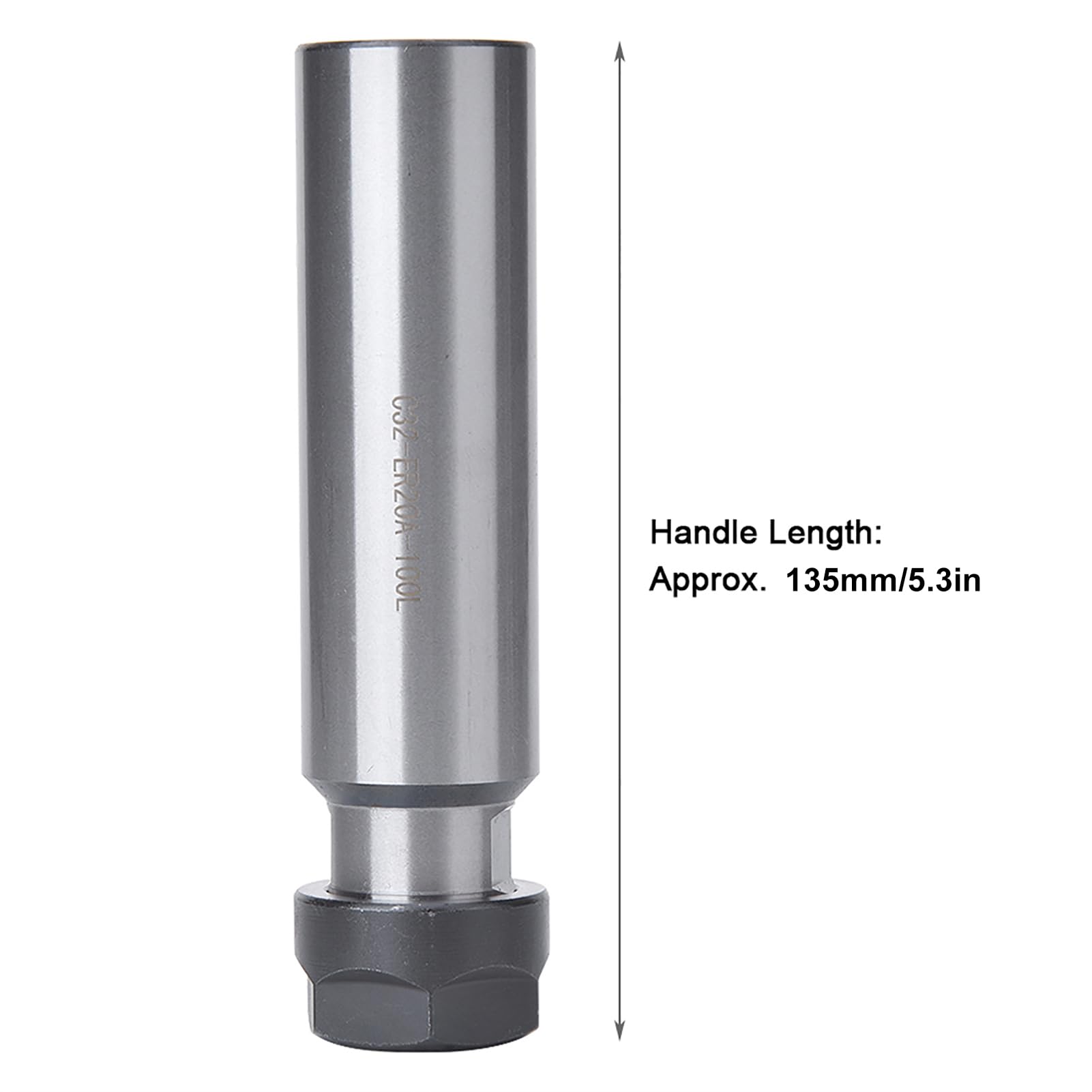 Porte-pince ER32 Allongé - Queue Droite 20mm X 100mm - Acier Chrome-molybdène - Pour Tour CNC, Fraisage, Gravure