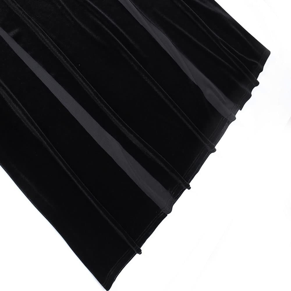 Robe longue sexy fendue en dentelle à manches longues évasées sirène col haut pour Halloween, gothique, sorcière, cosplay | Robe fendue sexy