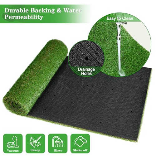 Image of GLOBREEN 2X6 FT Artificial Turf Grass Runner Rug for Dogs, Thick Realistic Fake Grass for Patio, Balcony, Indoor Outdoor Puppy Potty Training Turf, with Drainage Hole
