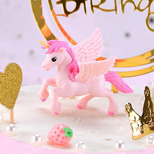 Lovely Flying Horse Unicorn Model Cake Toppers 8 Pcs Fairy Garden Miniature Unicorn Figurines Moss Landscape Diy Terrarium Crafts Ornament Accessories #TOP2