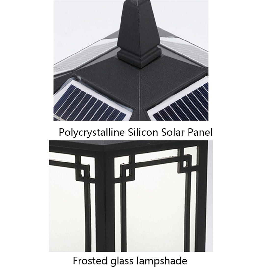 Lampa solarna LED kolumna czołowa chiński ogród solarne ogrodzenie słupek światła wodoodporna trawnik filar latarnia czarna klasyczna lampa krajobrazowa na zewnątrz ogrodzenie pokładowe willa