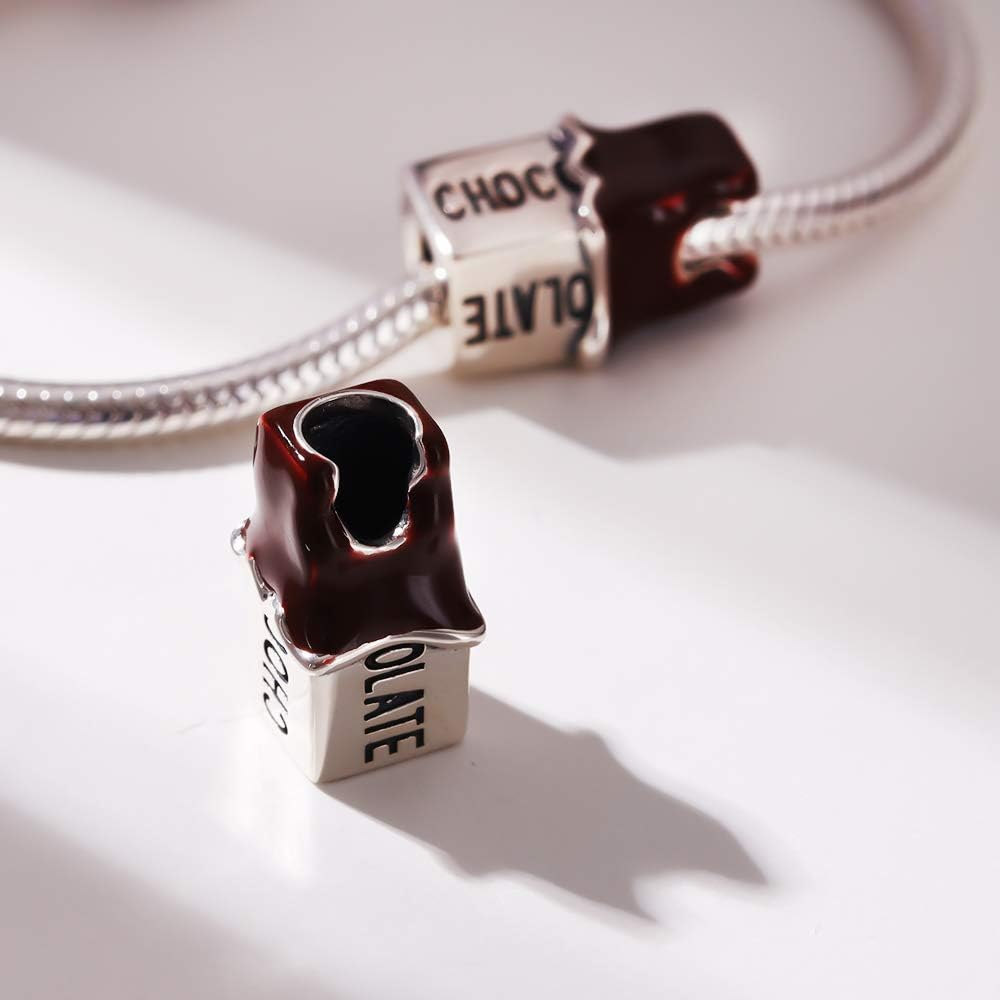 Brown Enamel Chocolate Charms 925 Sterling Silver Sweet Candy Charms fit Pandora Charms Bracelet for Women Christmas Mother's Day Valentines Birthday Gift - Image 4