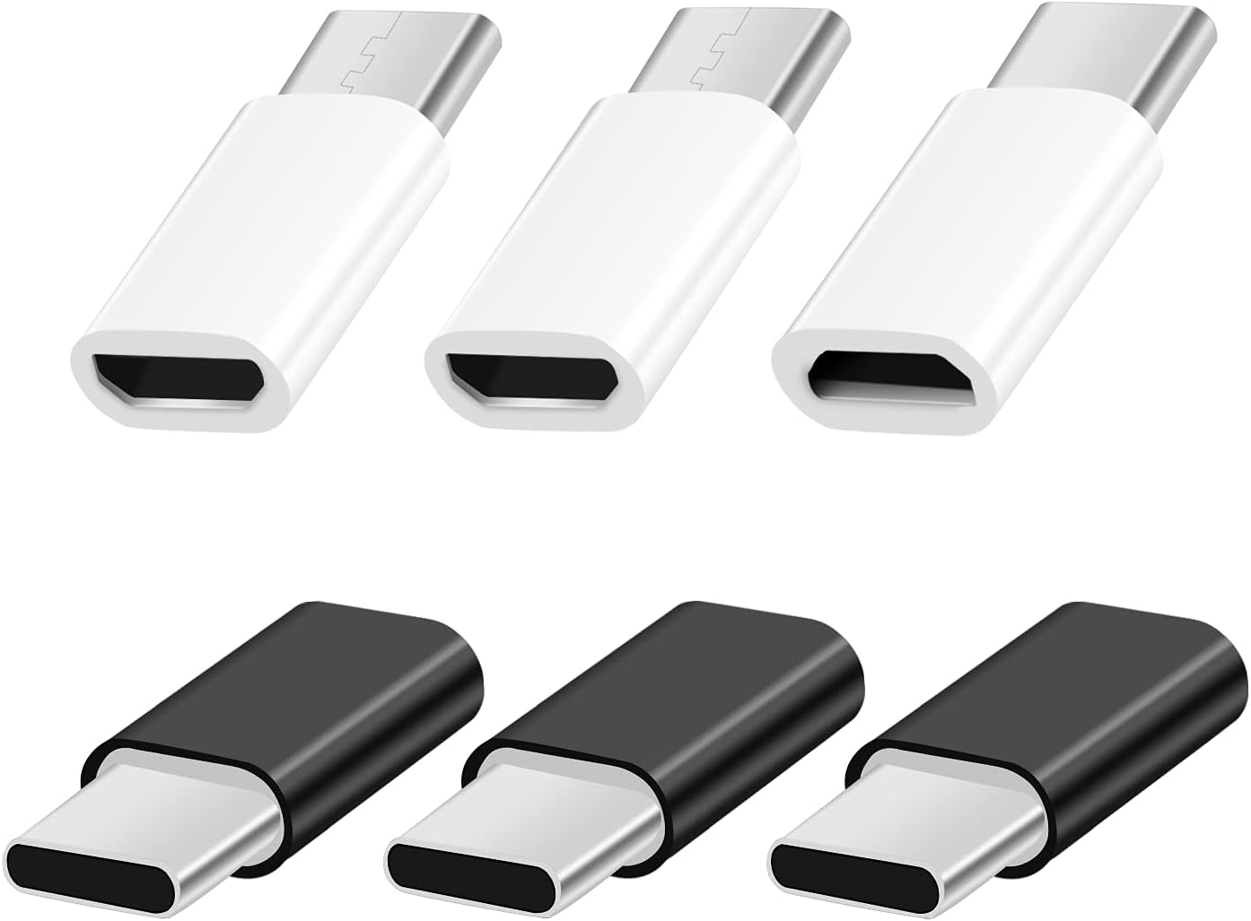 USB C Adapter, 6Pack Micro USB Female to USB C Male