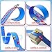 Flexible Race Track Toys for Kids, 15 Ft Flex Tracks Starter Set with Strong Suction Cups - Compatible with Hot Wheels and Diecast 1/64th Cars, Rolls up Portable Race Car Ramp Track (Red Blue)