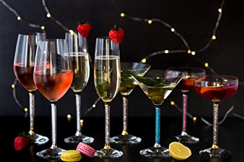 Champagne Flutes- Crystal Stemmed Glassware Set (Gold) #TOP3