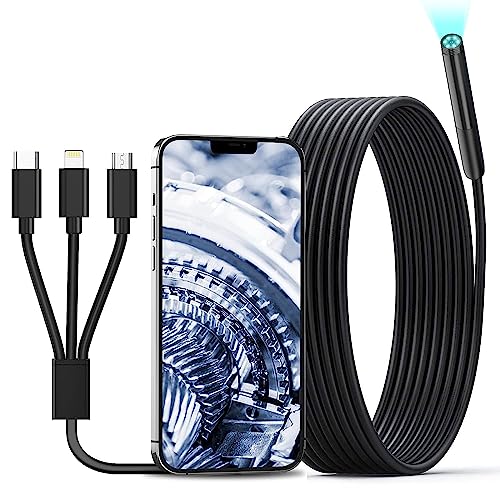 Endoscopio Per Smartphone AOPICK 1080P - Sonda Semirigida 5m Impermeabile Per Ispezioni - Foto 2