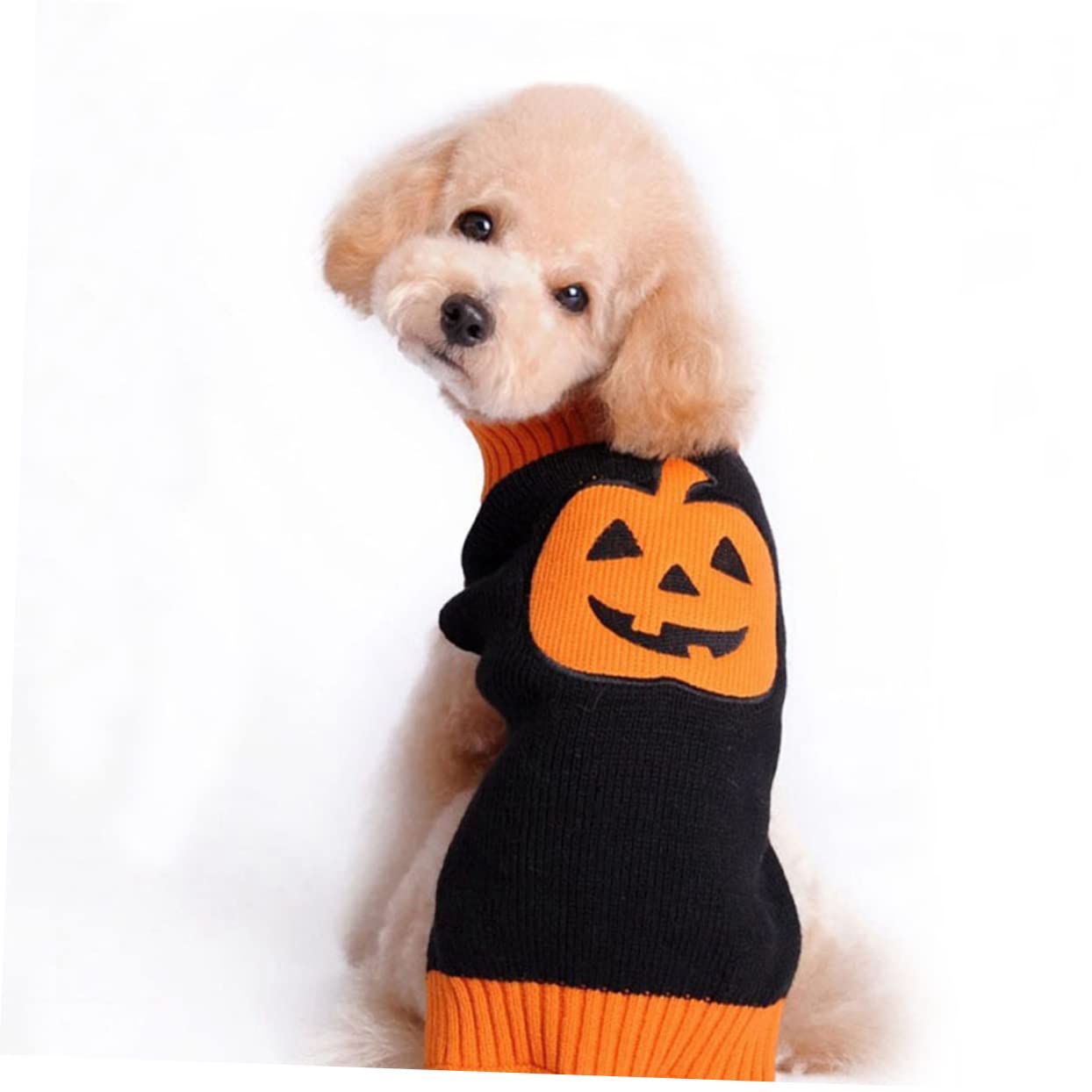 BESPORTBLE 3 Teiliger Welpenpullover Mit Kürbismuster Gestrickter Rollkragen Hundepullover Winziger Kleiner Hundehaustierpullover
