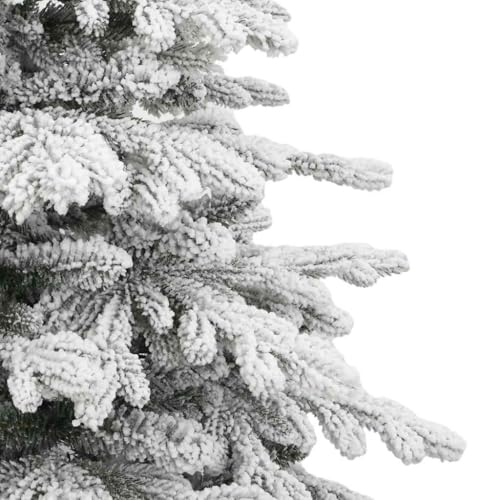 Abeto de Navidad artificial de PE y PVC con efecto de nieve flocada premium 5