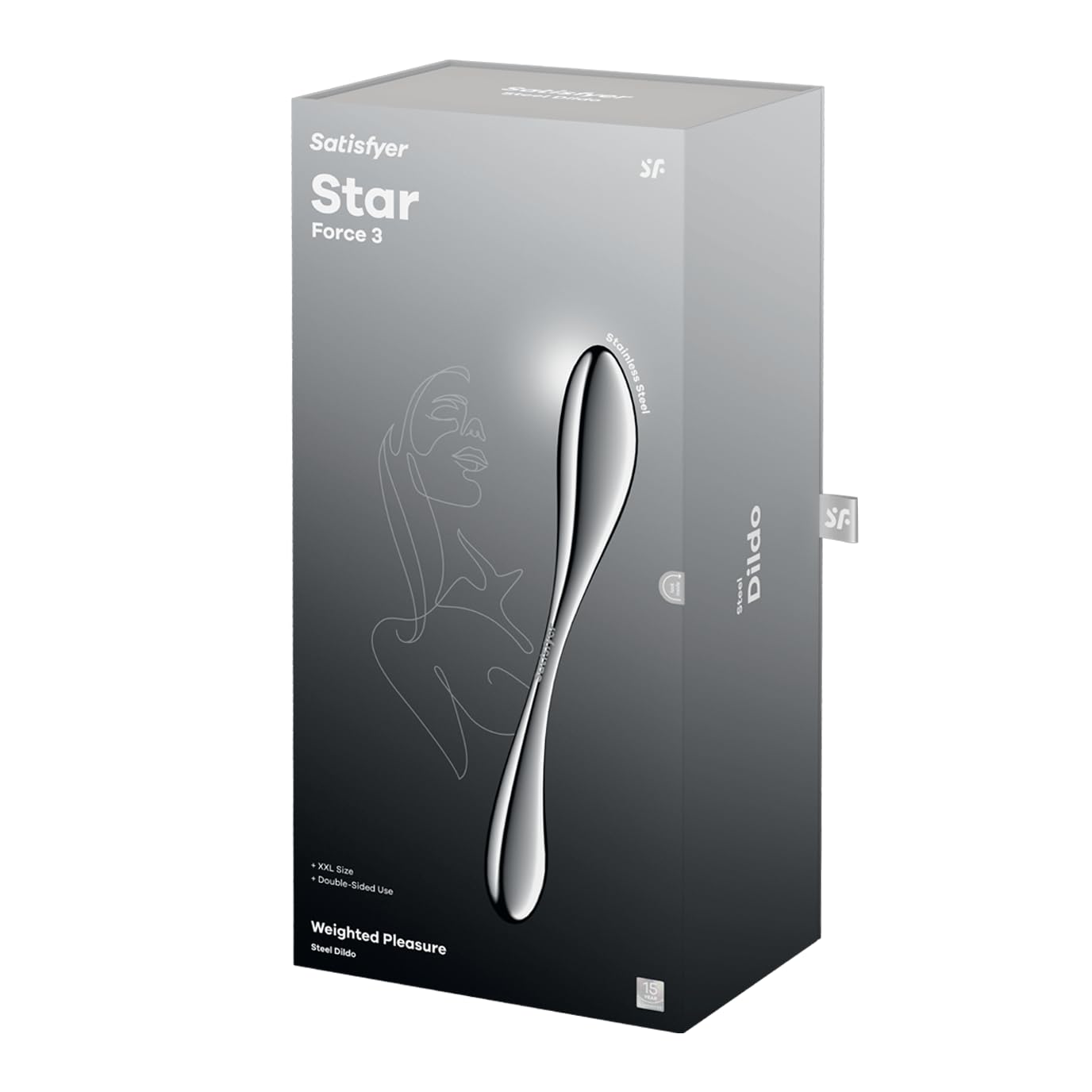 Satisfyer Star Force 3 Consolador | XXL de acero inoxidable para mujeres y hombres | consolador de acero extra grande | estimulación del punto G | consolador de juego de temperatura | juguete sexual