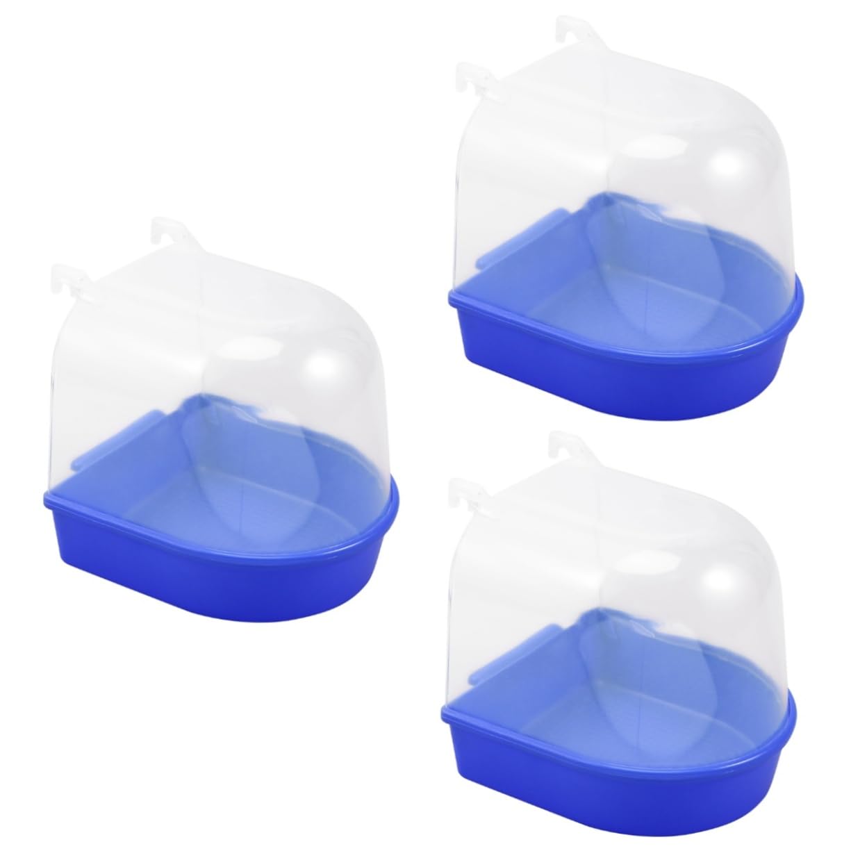 Angoily 3pezzi Bagnetto per Uccelli Coperchio Blu Vaschetta per Pappagalli e Canarini Gabbia per Uccelli Facile da Installare Accessorio per Piccoli Volatili