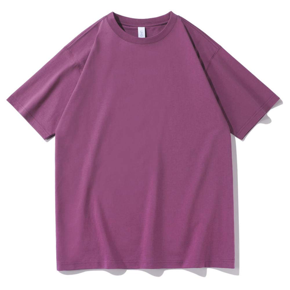 T-shirt męski 230 g, ciężki, bawełniany, luźny, na lato, okrągły dekolt, masywny kolor, 6 sztuk, 23, L