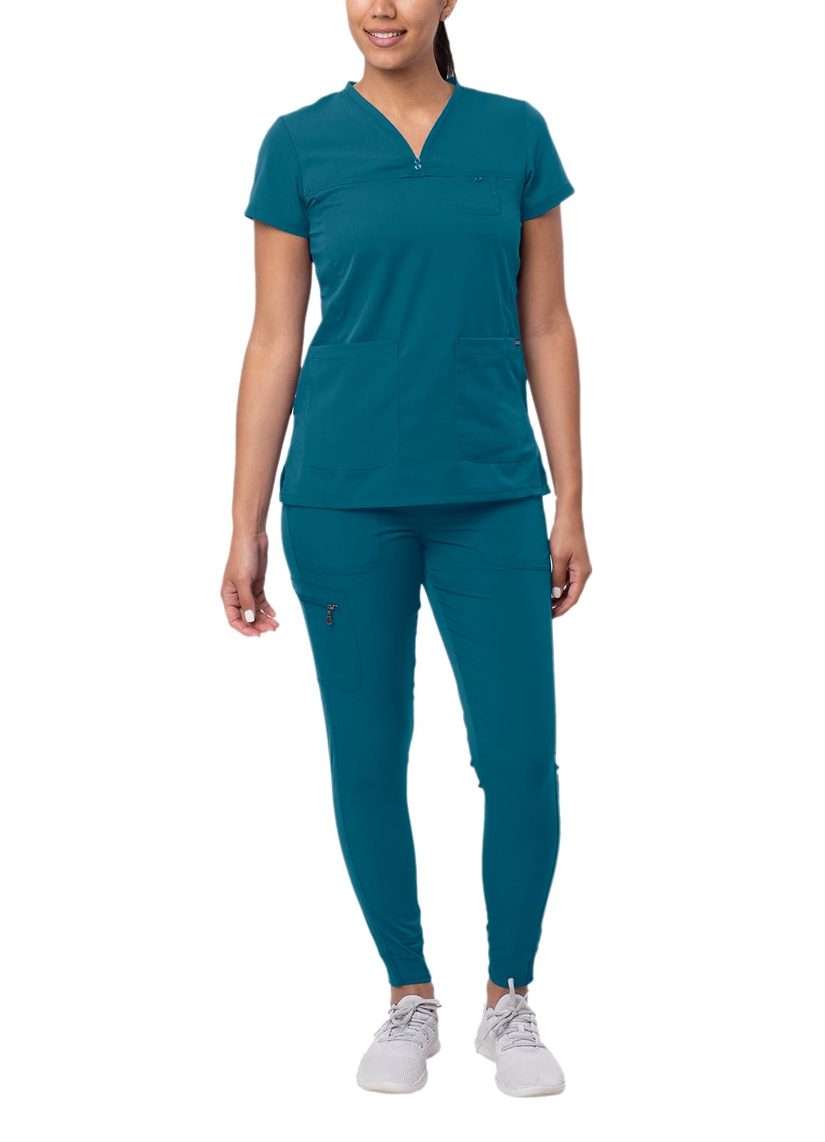 Adar Uniforms Women's P9400cbbm Medical Scrubs Set, Caribbean Blue, M UK