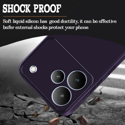 Image of Back Cover for Realme P4 Pro 5G | Full Camera Protection | Premium Liquid Silicon Case | Flexible Bumper Case for Realme P4 Pro 5G (Dark Purple)