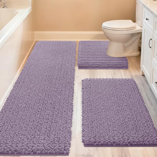 ACCUMTEK Extra Large Lavender Bath Rug Set