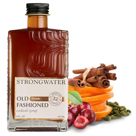 Strongwater Old Fashioned Craft Cocktail Mixer - Makes 32 Cocktails - Handcrafted Old Fashioned Syrup with Bitters, Orange, Cherry & Organic Demerara Sugar - Just Mix with Bourbon or Whiskey