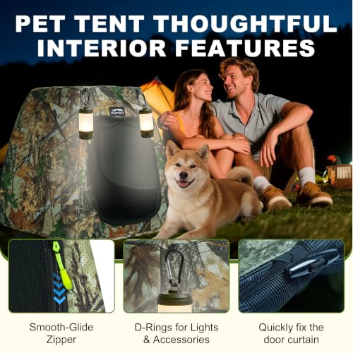 Image of Pop Up Dog Tent Portable Cat Tent Outdoor Camping House with Washable Pad