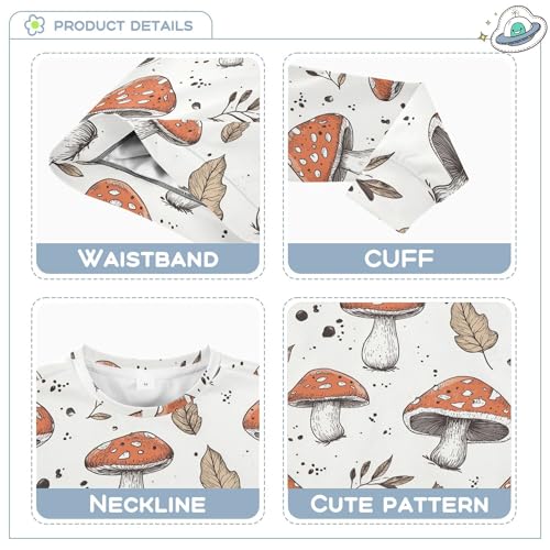 JUNZAN Autumn Mushrooms Retro Little Kids Pullover Hoodie Crewneck Hoodie for Boys Athletic 4T3