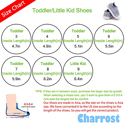 Charrost ZZGR-89884 Baby First-Walking Shoes 1-4 Years Kid Shoes Trainers Toddler Infant Boys Girls Soft Sole Non Slip Cotton Mesh Breathable Lightweight Slip-On Sneakers Outdoor(Grey,4 Toddler) T15 thumb #4