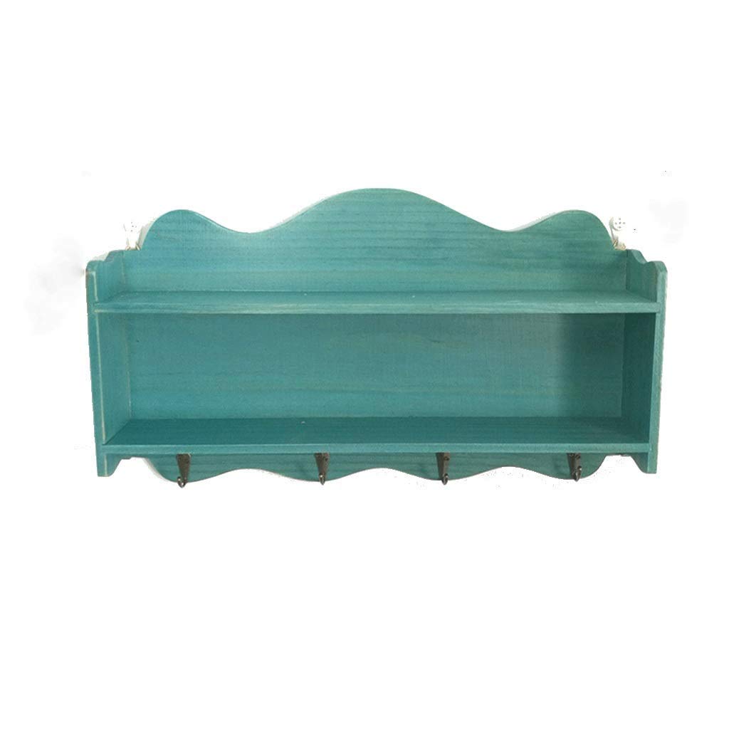 Mensola sospesa da parete con portasciugamani, mensola rustica in legno per bagno, cucina, portaspezie, set di 2