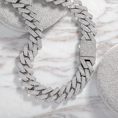 JINAO Cuban Link Chain for Men - 20MM Iced Out Miami Mens Necklace 14K Gold Plated Cubic Zirconia Women Hip Hop Jewelry4