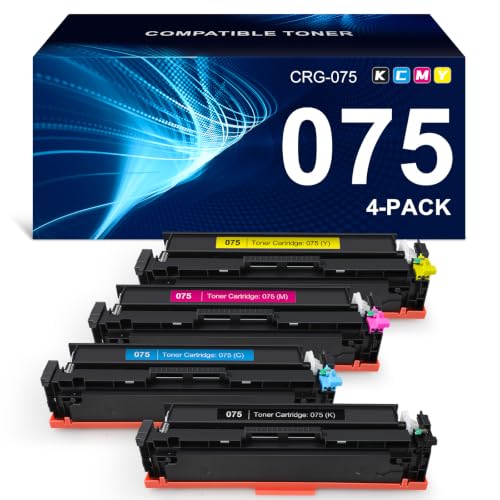 Image of 075 Toner Cartridge Set Compatible for Canon MF665CDW MF662Cdw LBP646Cdw | Replacement for Canon 075 Toner Cartridge Set Color imageclass MF665Cdw MF662Cdw MF663Cdw LBP646Cdw LBP647Cdw Printer 4 Pack