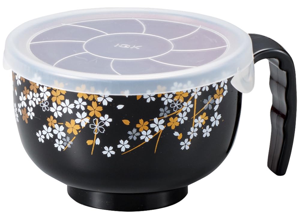 Kano 74556 Raku Soup Bowl with Lid, 12.8 fl oz (380 ml), Black
