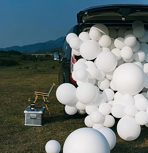 Image of KALOR 12 Inch White Balloons, 50 Pcs Latex Helium Balloons for Kid's Birthday Party, Baby Shower, Wedding, Graduate Party Decorations