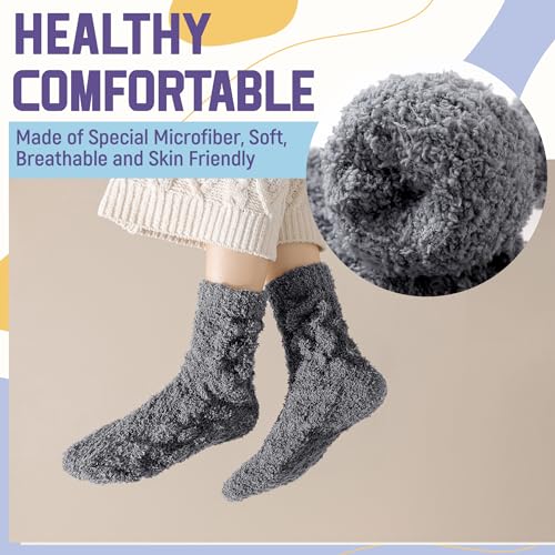 DoSmart Fuzzy Socks For Women Slipper Warm Fluffy Soft Winter Cozy Plush Sleep Cabin Christmas Home Socks3