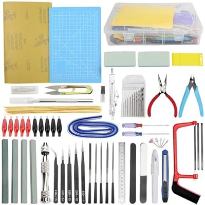 WMYCONGCONG 62 PCS Compatible with Gundam Model Tools Kit Modeler Basic Tools Hobby Building Tools Kit for Buildings Cars Airplanes Model Assemble Building Repairing and Fixing