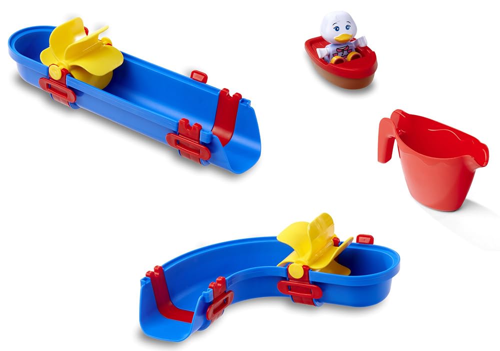 AquaPlay Sploshy Cascade Bath Toy - Water Toy for Children from 1.5 Years - Toy Waterway with Slide & Boat Including Suction Cups for Bathtub etc.