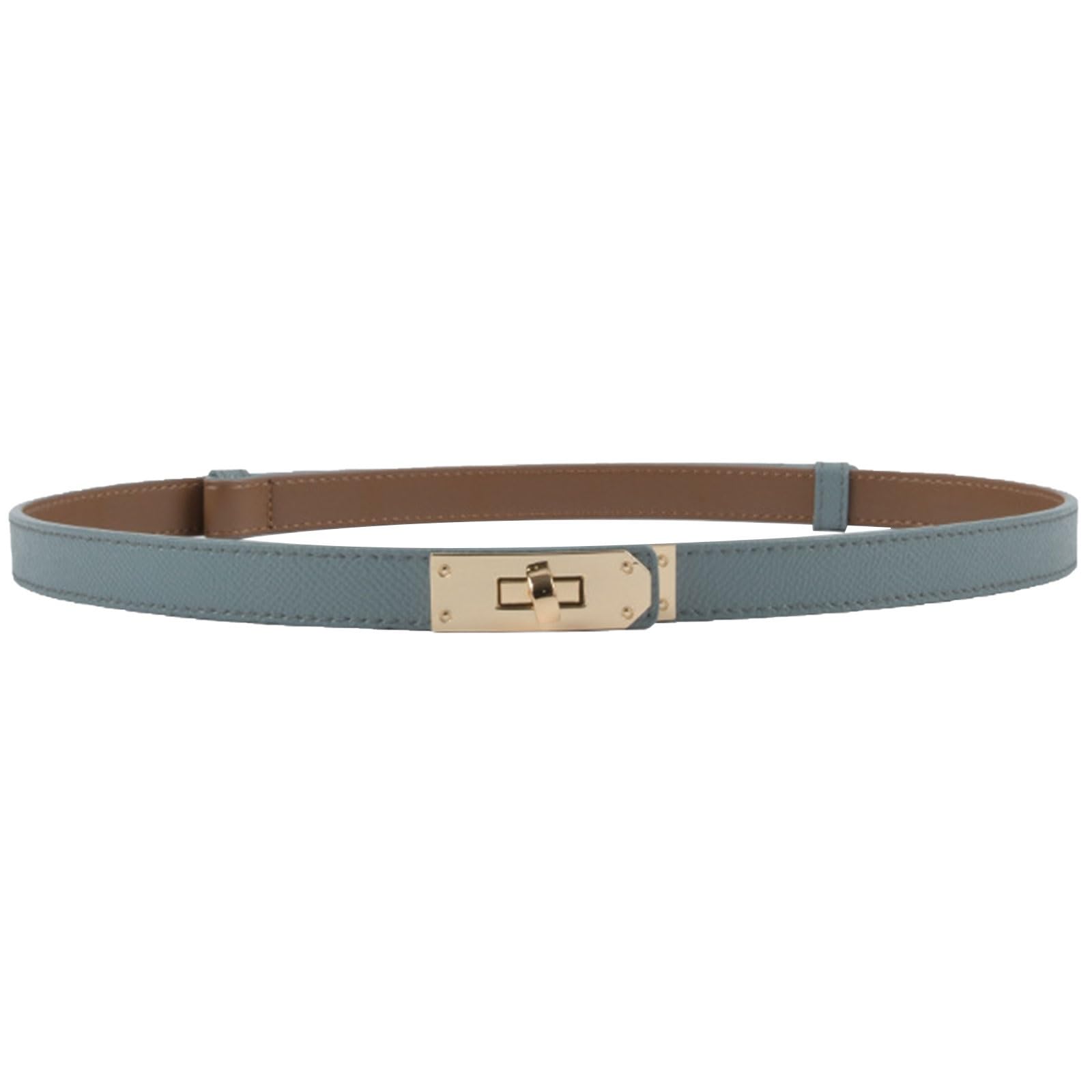 Cintura Donna sottile 2.5cm cuoio Nero fibbia Oro | Acciaio