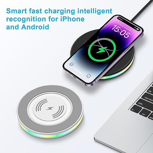 Image of Wireless Charger Samsung Fast Charging Pad for Samsung Galaxy S26 Ultra S25 S24 S23 S22,Wireless Phone Charger Android Charging Station Cargador Inalambrico para for iPhone 17e 17 Pro Max 17 16 15