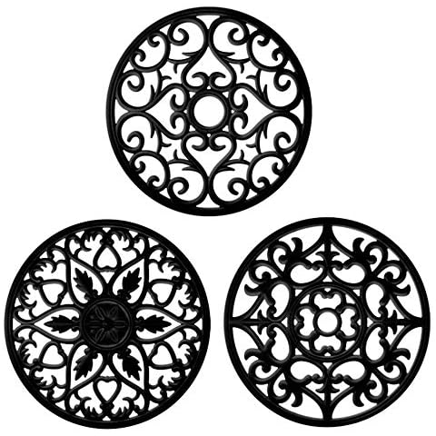 Boxiki Kitchen Silicone Trivet Mat | Trivets for Hot Dishes | Silicone Pads | Silicone Trivets | Silicone Microwave Mats | Pot Mat | Mexican Wall Decor (Black) Cover