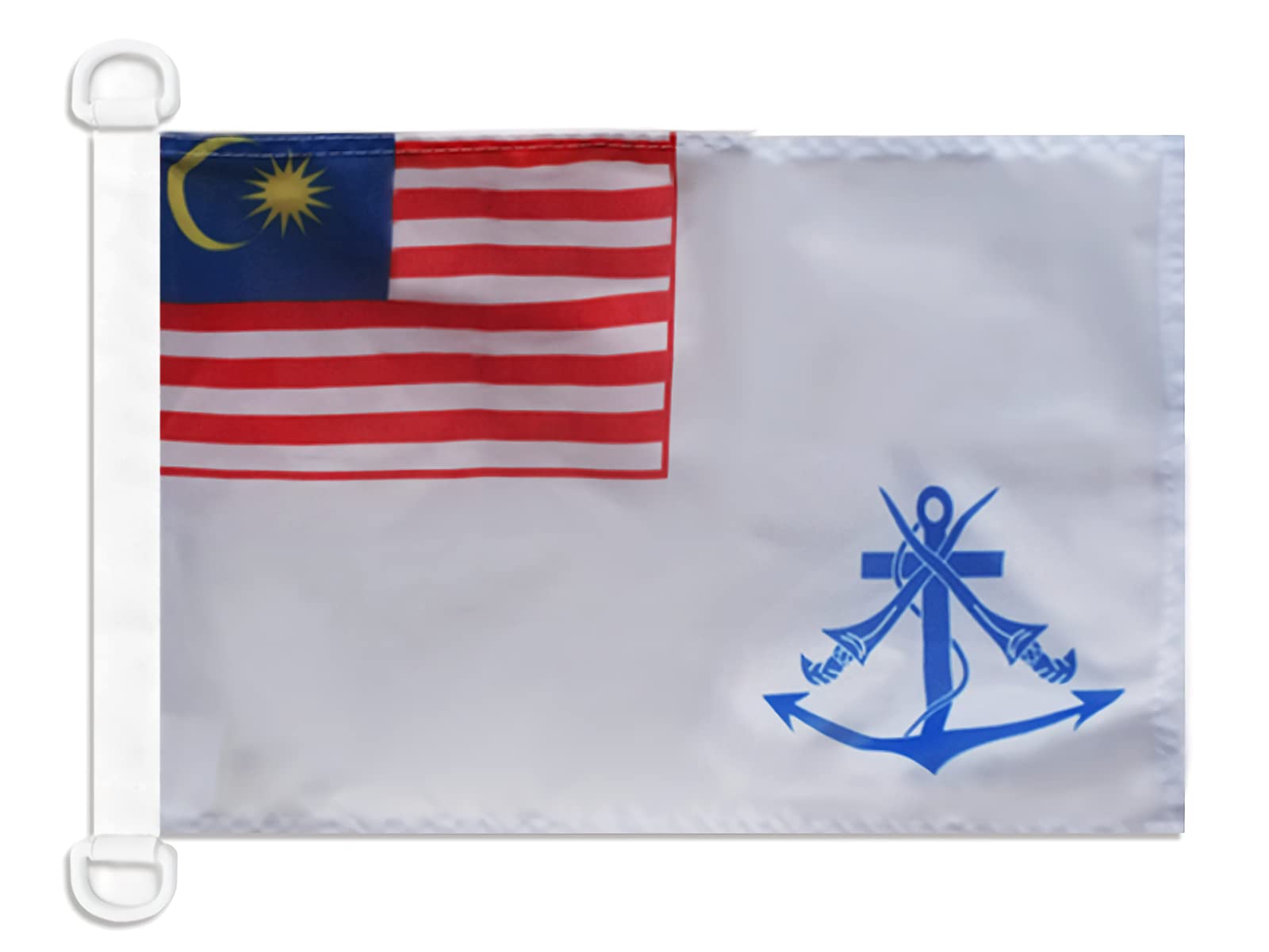 AZ FLAG - Malaysia Naval Ensign Nautical Flag - 18'' x 12'' - For Outdoor and Boat - Malaysian War Banner Knitted Polyester with Two Plastic Rings - Vivid Colors - 12x18 in - 45x30 Cm