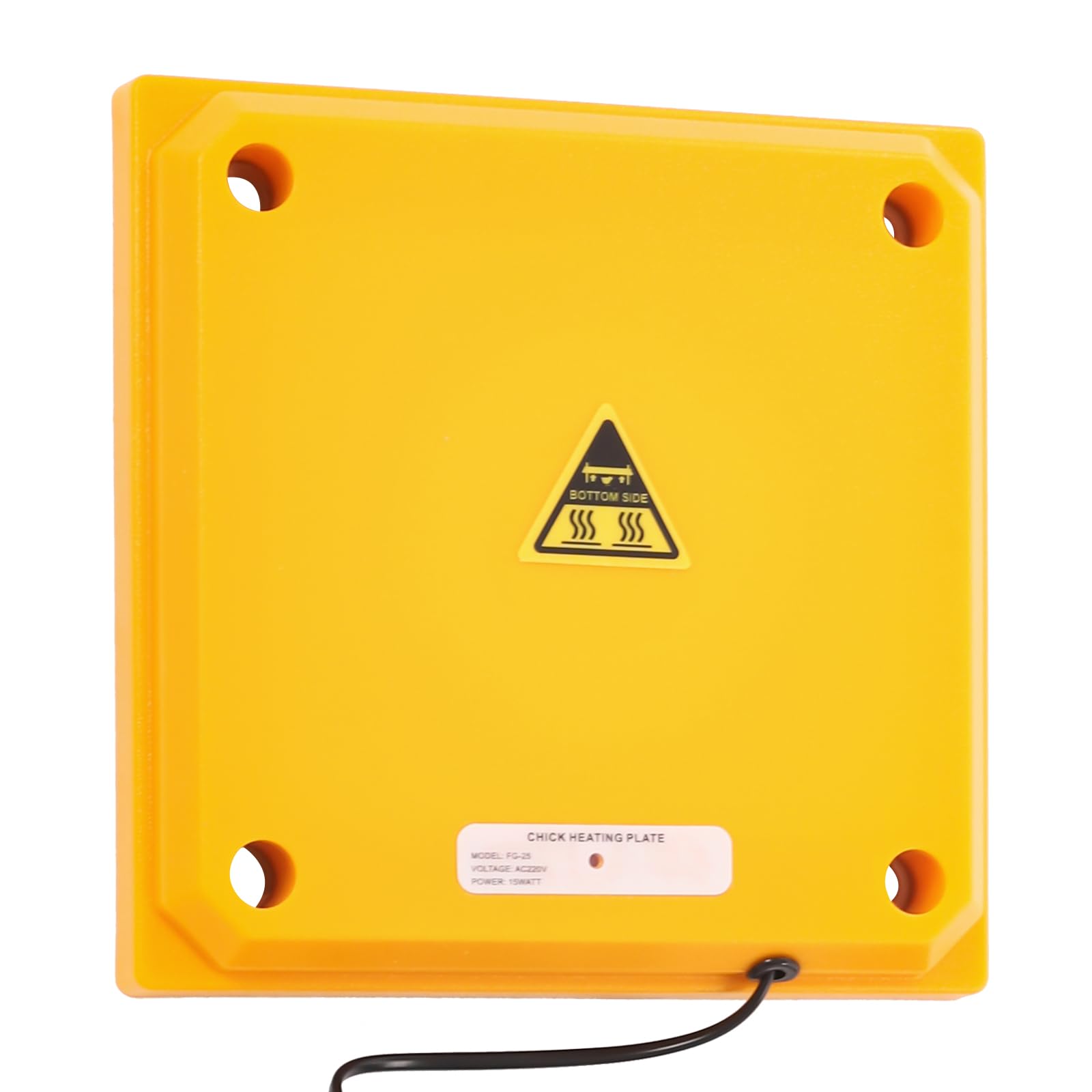 Plaque chauffante pour poussin réglable en hauteur - 25 x 25 cm - Chauffage de 15 W pour jusqu'à 15 poussins - Économe en énergie et sûr - Avec boîtier en ABS - Idéal pour l'élevage de volailles