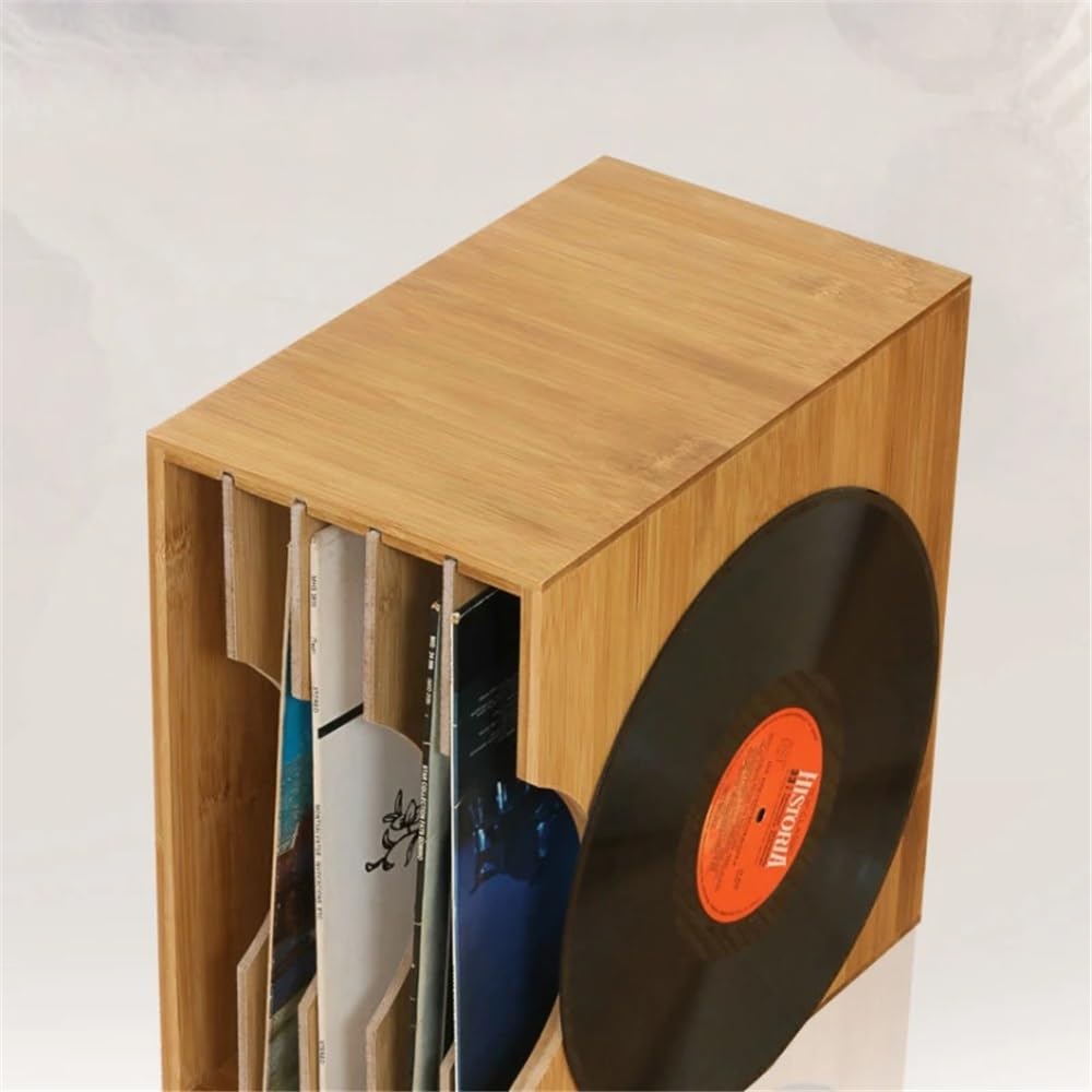 Custodia per CD Organizzatore di CD Scatola raccolta cassette nostalgiche Scaffale for dischi Desktop archiviazione vecchi documenti in legno Portadischi