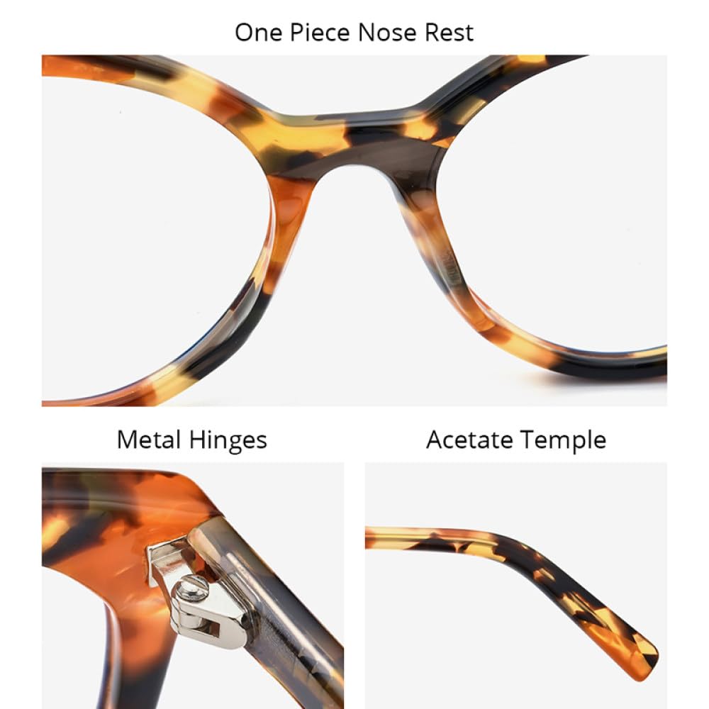 MUTYNE Montura de gafas de acetato multicolor para mujer, gafas de ojo de gato, gafas de ojo de gato