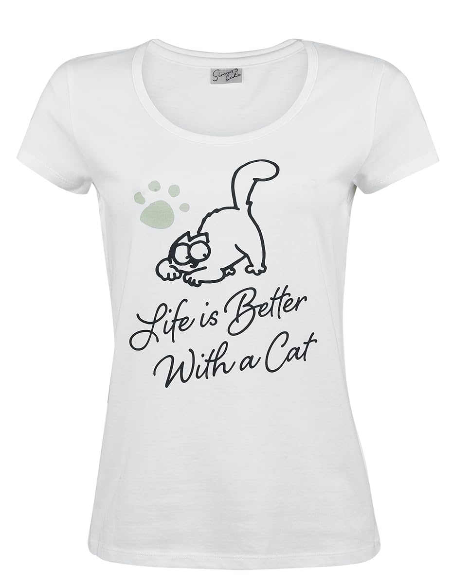Simon' s Cat Life Is Better with A Cat Donna Pigiama Multicolore 100% Cotone