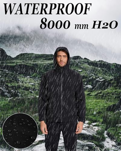 romansong Jaqueta de chuva masculina com capuz, unissex, impermeável, leve, para ciclismo, golfe, ca