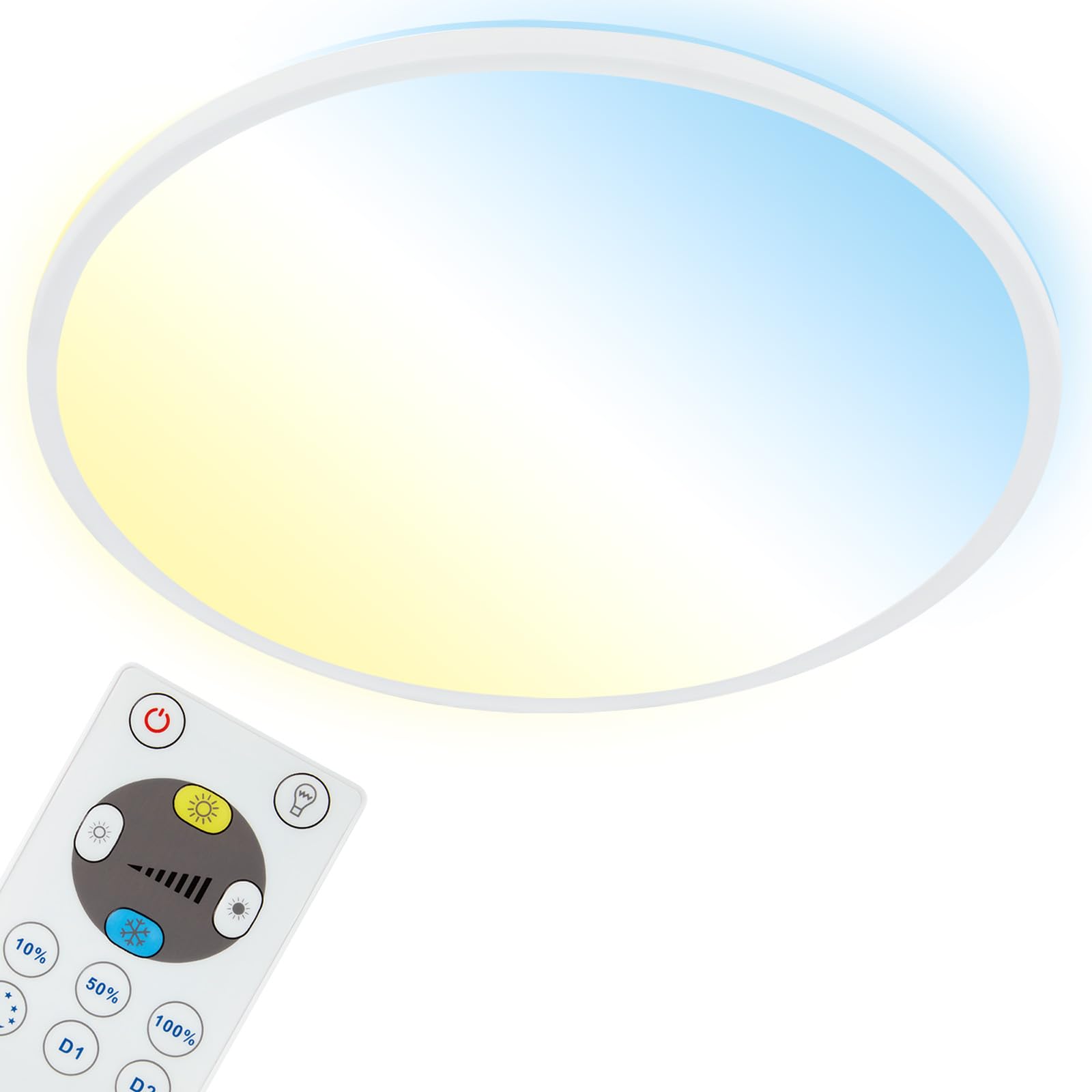 BRILONER Leuchten LED Panel Ceiling Light Dimmable with Backlight Includes Remote Control 22 Watt 3000 Lumen White 420 x 29 mm (D x H)