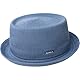 Kangol Mowbray Pork Pie Stoffhut Sommerhut Musikerhut Trendhut Bambushut (M (56-57 cm) - blau)