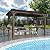 Yardenaler 6 x 13 FT Wooden Grill Gazebo with Sloping Metal Roof, BBQ Canopy with Stakes for Outdoor Patio, Garden, Lawn, Light Mocha Brown