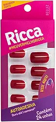 Ricca Unhas Autoadesivas Vermelho Bordô