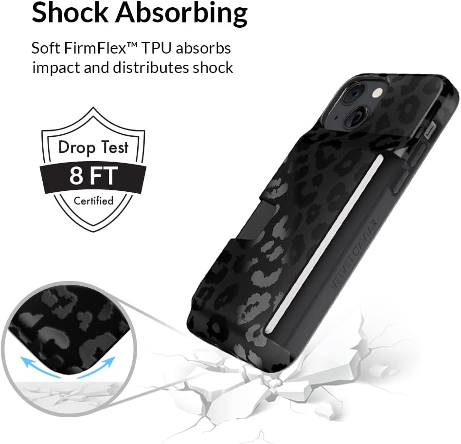 VELVET CAVIAR Compatible with iPhone 14 Plus Wallet Case for Women - Credit Card Holder Slot - Cute Slim & Protective Wallet Phone Cases [8ft. Drop Tested] - Black Leopard Print - Image 6